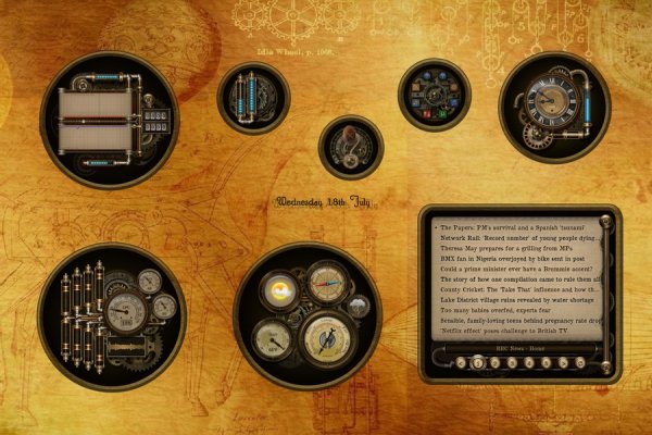 Steampunk Cogs, Tubes and Gauges Rainmeter Skin #2