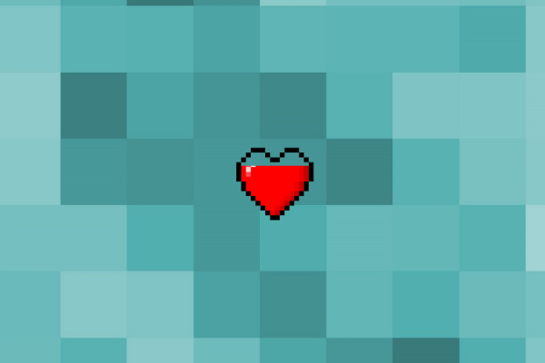 Heart Pixel Battery Rainmeter Skin #2