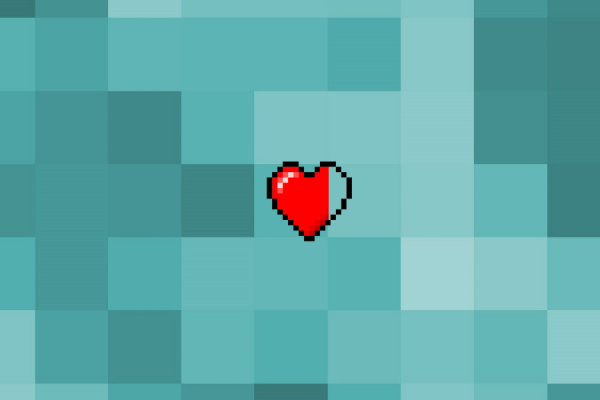 Heart Pixel Battery Rainmeter Skin #3