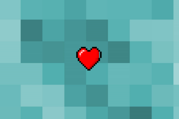 Heart Pixel Battery Rainmeter Skin #1