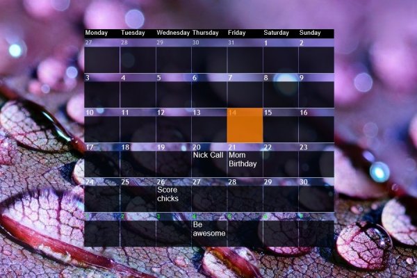 Ultra Calendar with Notes Rainmeter Skin #1