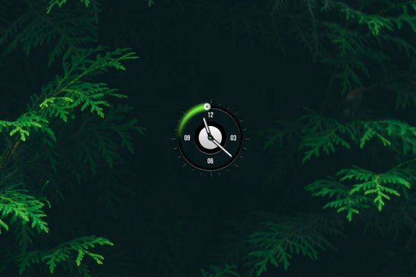 Green Clock Rainmeter Skin #1