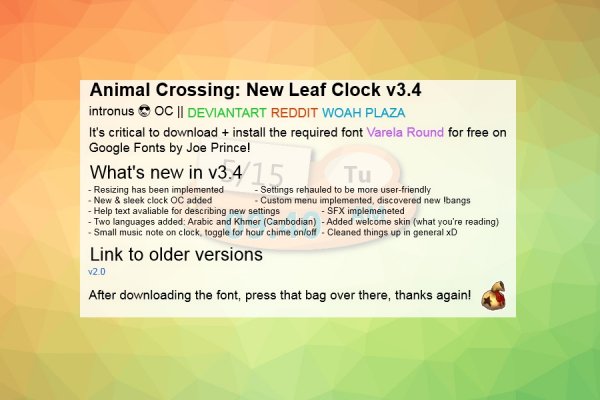 Animal Crossing Clock Rainmeter Skin #2