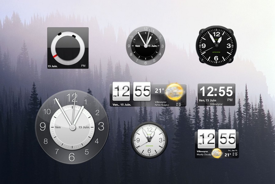 HTC sense Clock. Гаджет часы для рабочего стола с глазами. Clock gadgets for Windows 10. Digital Clock widget for PC.