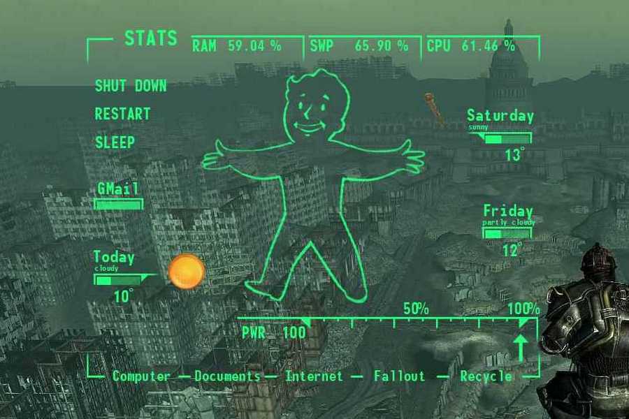 Fallout PipBoy Windows 7 Theme