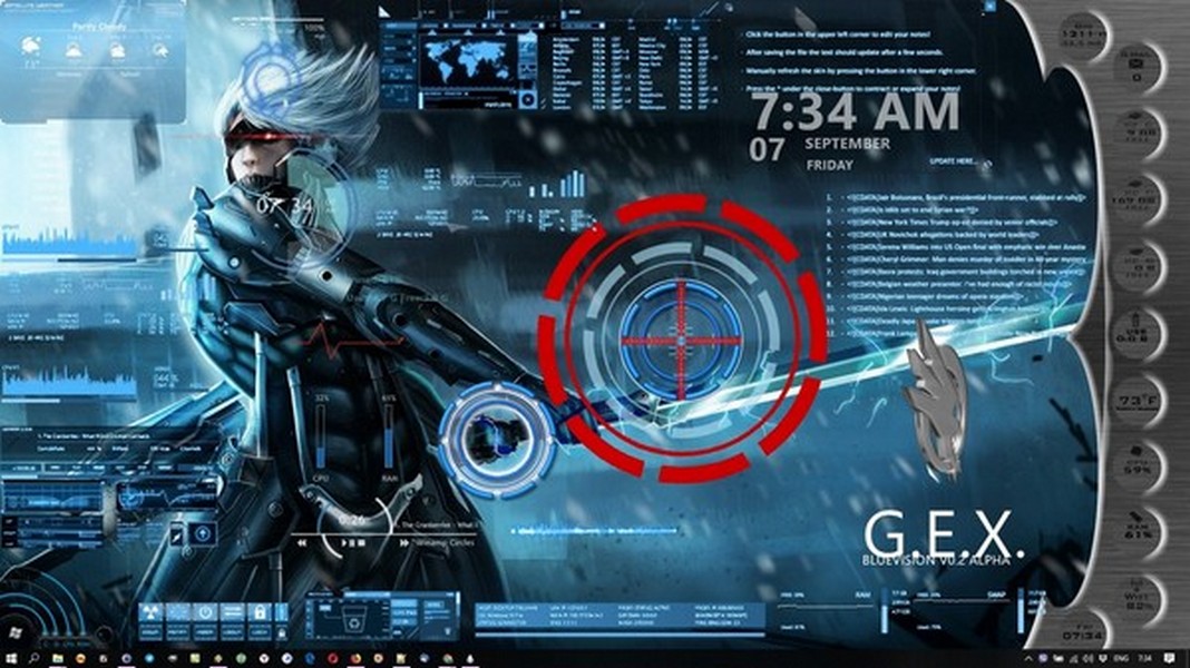 Metal Gear Rising Animated Desktop Rainmeter Theme